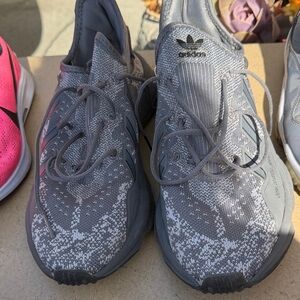 adidas men’s Grey Knit Athletic Sneakers